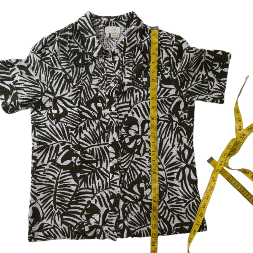 Kate Spade Tropical Button Down Shirt Size 6 - Picture 13 of 16